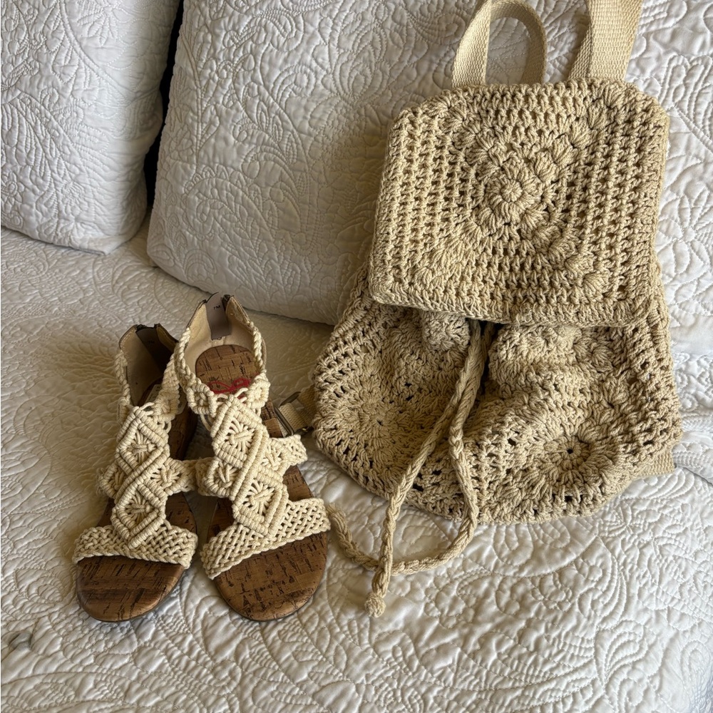 Crochet set sandals size 7